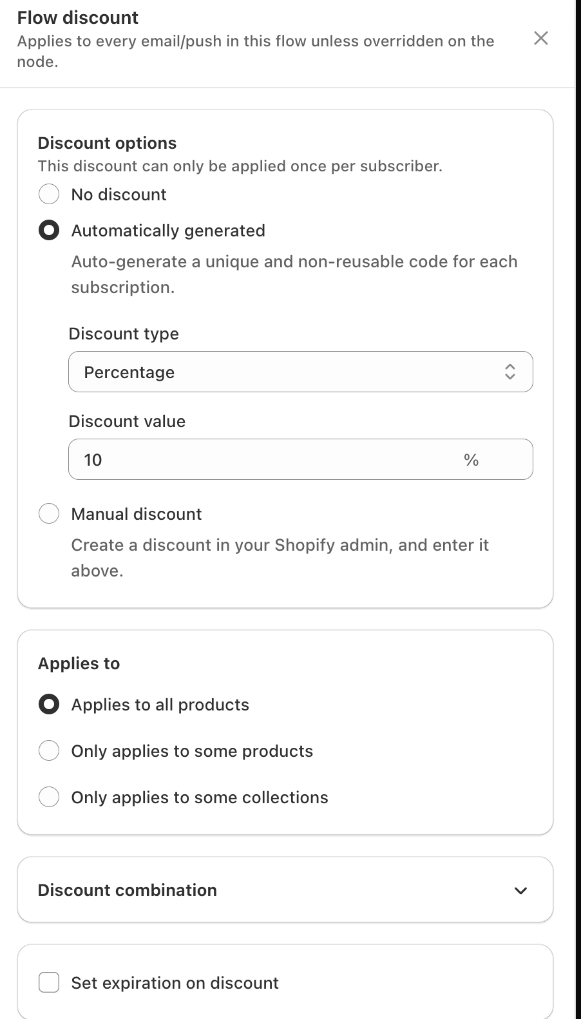 Flow discount
