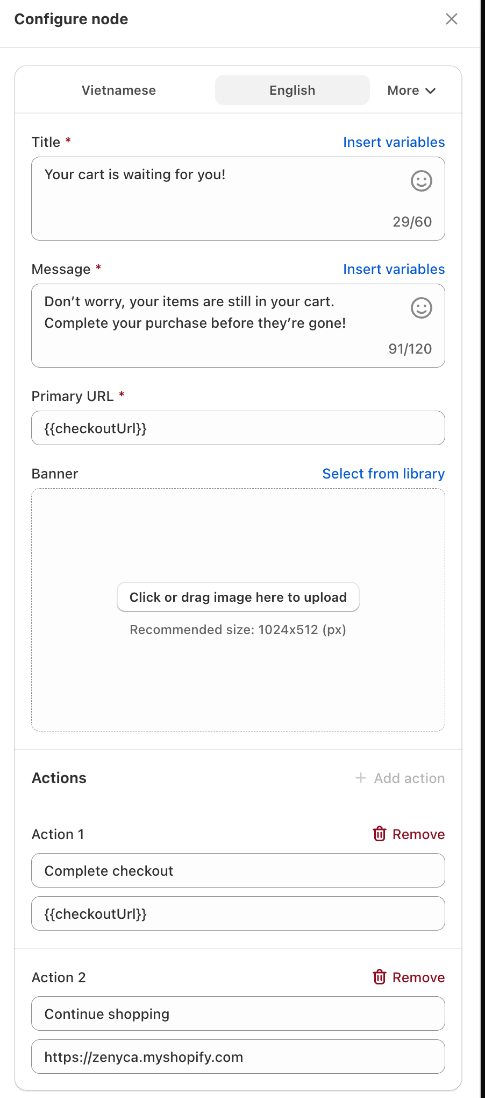 Push step settings