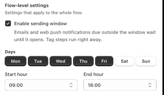 Sending window