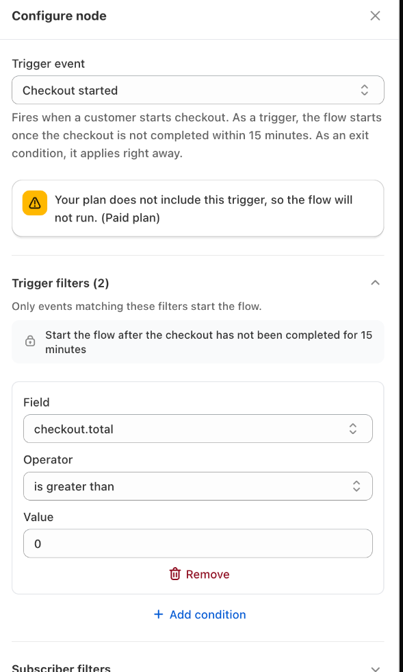Trigger filters