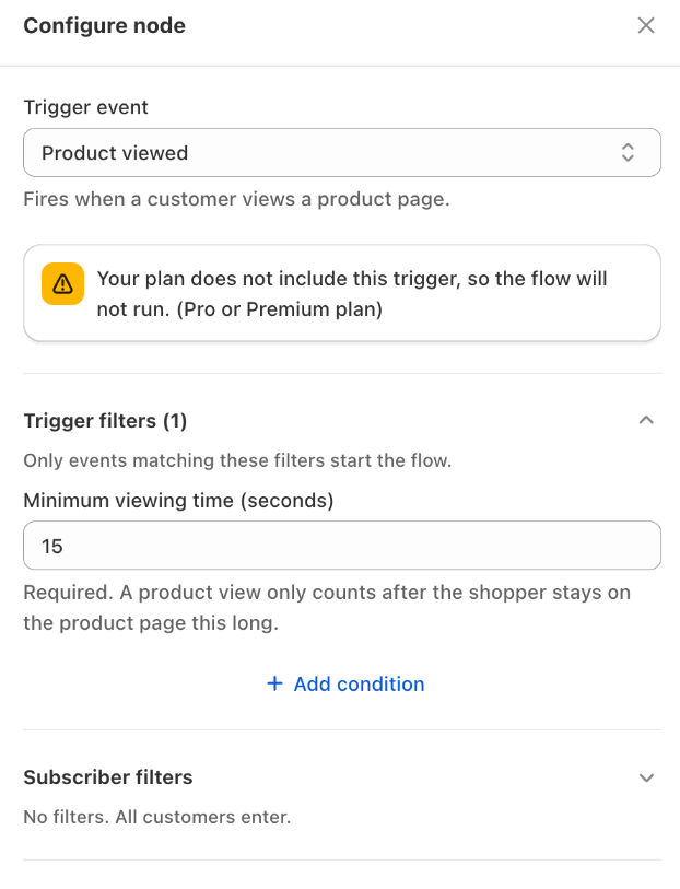 Minimum viewing time