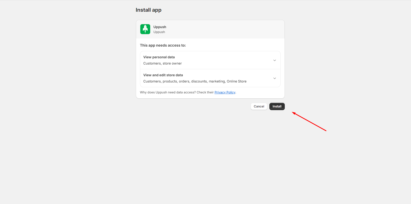 Sync Uppush with Shopify